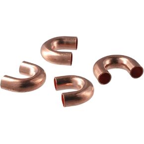 4PCS Copper Pipe Fitting No Burrs 180 Degree Bend Heat Hollow Elbow Copper