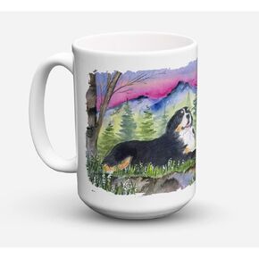 Caroline's Treasures SS8332CM15 Bernese Mountain Dog Dishwasher Safe Microwavable Ceramic Coffee Mug 15 ounce, 15 ounce, multicolor