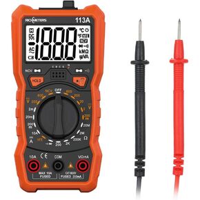 RICHMETERS RM113A NCV Digital Multimeter 2000 Counts HFE AC/DC Voltage Measuring Meter with Magnetic Suction Flash Light Backlight Large Screen Multi-Meter