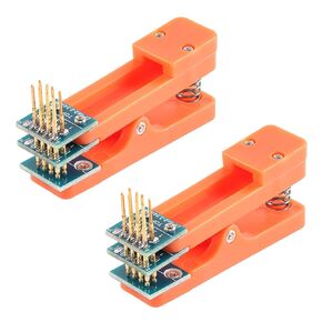 2Pcs 2.54mm Double Row 4Pin Test Clip Module Board 2 * 4Pin Program Burning Clip 4 Pin PCB Burning Fixture Programmer Burning Clip with Wire