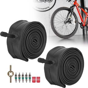 RUTU 24/26 Inch Bike Tubes,24/26x1.75/2.125 Inner Tube with 32mm Schrader Valve and Installation Accessorie - Compatible with 24/26x2.125 24/26x1.95 Bike Tube - Premium Heavy Butyl Inner Tube