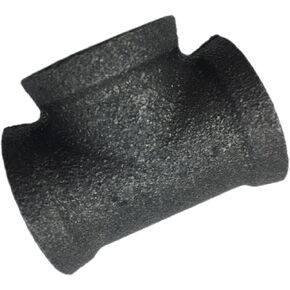Black Steel Pipe Tee Connector Fitting for Plumbing, 3-Way T-Shape （pack of 1) (3/4 inches)