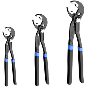 Channel Locks Plier Set of 3, Quick Adjust Groove Joint Pliers Set 7-inch, 10-inch, 12-inch, Groove Wrench Pliers, Water Pump Pliers, Durable CR-V Steel Tongue and Groove Joint Pliers