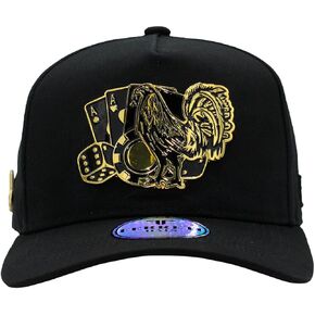 Hats Los 3 Vicios FT86 Black Baseball Cap - Premium Rooster Hat for Men and Women, Black Snapback Hat, Ball Caps for Men for Any Occasion, Rooster Trucker Hat, Gorra para Hombre Ajustable