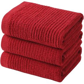 Dish Towels for Kitchen, Absorbent Cotton Kitchen Towels for Drying Dishes, Terry Cloth Tea Towels for Cleaning Set of 3