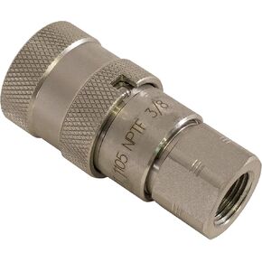 Buyers Products FF0606 Female Flush-Face Hydraulic Quick Coupler, 3/8 Inch, 3/8 FNPT, Push-to-Connect Design, Truck & Trailer Hydraulic System Accessories