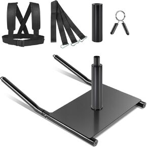 Weight Sled, Workout Sled, Adjustable Shoulder Straps Weight Sleds for Training,Sled Push Gym Equipment for Strength, Power, Speed Training Suitable for 1" & 2" Weight Plate