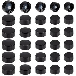 OLYCRAFT 30Pcs 16.5/18/20/22/26mm Phenolic Resin Cover Black Resin Bottle Caps Poly Seal Screw Caps Bottle Jug Storage Cap Lids Replacement Caps for Daily Food Cosmetics Bottles