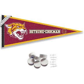 College Flags & Banners Co. Bethune Cookman Wildcats Pennant Flag and Wall Tack Mount Pads