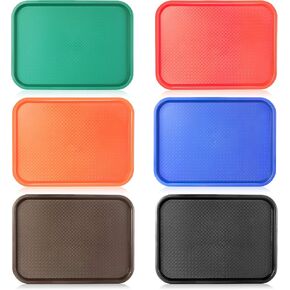 New Star Foodservice 28010 6-Piece Fast Food Tray, 12 by 16-Inch, Assorted Colors