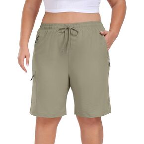 MoFiz Women's Plus Size Shorts Hiking Cargo Shorts Quick Dry Golf Active Shorts Lightweight Summer Shorts with Pockets