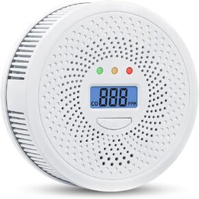 Carbon Monoxide Detector,CO Gas Monitor Alarm Detector,A Loud Alarm,CO Sensor with LED Digital Display for Home,Depot,Wall-Mounted Boiler Bathroom, Bedroom