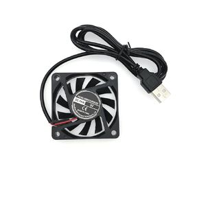 JZK 60x60x10 mm DC 5V USB Mini Cooling Fan with Wires, 6010 Small Silent Cooling Fan 60mm, USB 3D Printer Fan, 6cm brushless DC Fan 5V