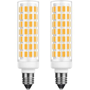 E11 LED Bulb 8W 800LM 100W Equivalent, JDE11 Mini Candelabra LED Bulb Dimmable,Warm White 3000K, JDE11 120V 100W LED for Ceiling Fan Pendant Lighting Pack of 2 (Warm White)