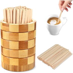 101 Pcs Coffee Stirrers Holder Set 1 Pcs Stirrers Holder 100 Pcs Disposable Stir Straws for Coffee Bar Coffee Stir Sticks For Coffee Milk Cocktail Tea Drinks Stirrer Straw Holder Home Kitchen
