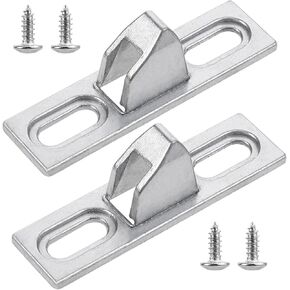 2 Pcs Sliding Door Keeper Sliding Glass Lock Retainer with mounting Screws Sliding Door Latch Replacement Sliding Door Hardware for Various Sliding Patio Door Silver