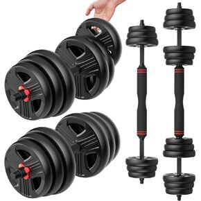 Adjustable Dumbbells Set, 20/30/40/60/80lbs Free Weight Set with Connector of 2 Convertible to Barbell, Fitness Exercises for Home Gym Suitable Men/Women