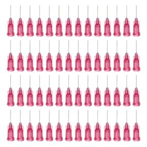 uxcell Industrial Blunt Tip Needle 25G 1/2 Inch Length with Luer Lock Screw Interface Connector, Dispensing Needle for Liquid Glue Gun, 100 Pcs (Red)