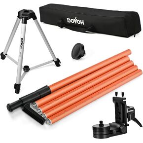 Telescoping Laser Level Pole with Tripod, 12Ft / 3.7m Adjustable 1/4"-20 & 5/8"-11 Thread Mount Bracket for Laser Level, DP3700