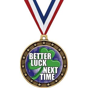 Crown Awards Gold Better Luck Next Time Medals - 2.5" Gag Loser Last Place Award Medals Prime