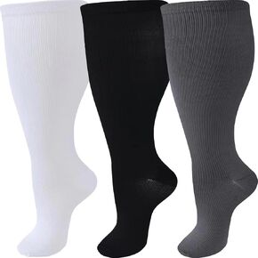 ZFiSt Plus Size Compression Socks Wide Calf for Women Men,Sport Compression Stocking Nurse Socks