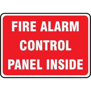 Accuform "Fire Alarm Control Panel Inside" Safety Sign, Adhesive Vinyl, 7 x 10 Inches (MEXG522VS)
