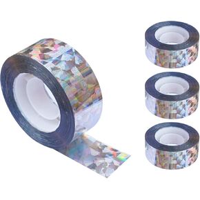 iFealClear 4 Pack Bird Reflective Scare Tape, Dual-Sided Pigeon Scare Tapes for Garden, Farm, 262ft x 4Roll Reflective Scare Tape Ribbon Outdoor to Keep Away Woodpecker, Blackbirds, Grackles, Herons
