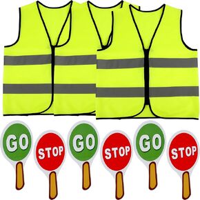 6 PCS Kids Crossing Cross Set 3 PCS مقبض التوقف و GO GO SCIP