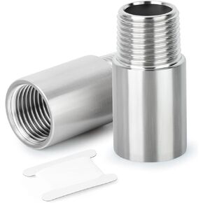 2PCS Stainless Pipe Fittings, 2" Length Nipple Cast Pipe, 1/4" NPT Male x 1/4" NPT Female