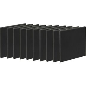 Black Foam Padding with Adhesive Backing, 4 X 4 Inch 1/8" Thick Neoprene Foams Rubber Self Stick Closed Cell Thick Pads Fits Craft Furniture (10 Pcs)