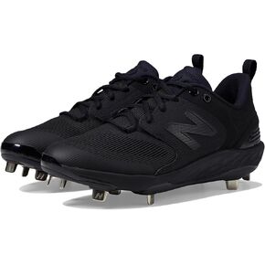 New Balance Men's Fresh Foam X 3000 V6 Metal Baseball Shoe, Black/White, 10.5