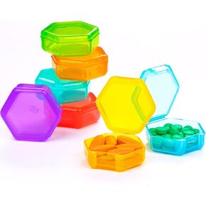 Small Pill Organizer, 7 Packs Travel Pill Box Portable 7 Day BPA Free Mini Pill Organizer for Pocket Purse Briefcase Travel Pills Medicine Cod Liver Oil Storage Box