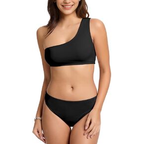 Period Swimwear Two Piece Leakproof Menstrual Swimsuit One Shoulder Bikini Sets Bathing Suit for Teen Girl