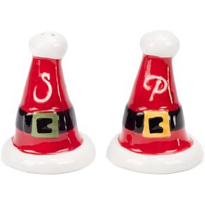 Transpac Y9955 Santa Hat Salt and Pepper, 5-inch Length, Set of 2, Dolomite