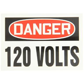 Accuform Signs, Label,Danger 120 Volts,Adhesive Vinyl,5/Pk