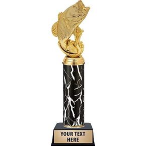 Crown Awards Large Mouth Bass Fish Trophies, Personalized Black Lightning Large Mouth Bass Fish Trophy, Custom Engraving Included Prime