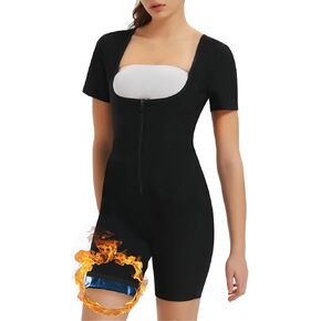 Sauna Suit for Women Weight Loss Waist Trainer Vest 3 In 1 Sliming Full Body Shaper Gym Workout Top With Short Sleeve