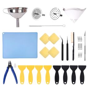 Resin 3D Printer Accessories Tool Kit Includes Stainless Steel Filter, Silicone pad, and Plastic Removal Tool for Cleaning, Basic Tools for Resin Transfer in 3D Printing