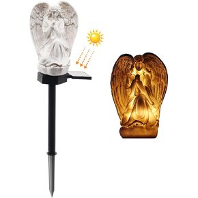 WAYDA Solar Light Outdoor Angle for Cemetery, LED Waterproof Angel Lamp, Solar Angel Lights for Garden, Balcony, Yard, Memorial Gifts