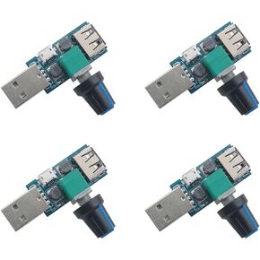 4PCS 5V USB Fan Stepless Speed Controller Regulator 5W