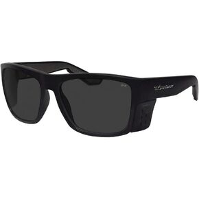 BOMBER Safety Glasses for Men Women - Smoke Safety Lens, Matte Black Frame with Removable Side Shields, ANSI Z87+ Compliant Safety Eyewear - CL103