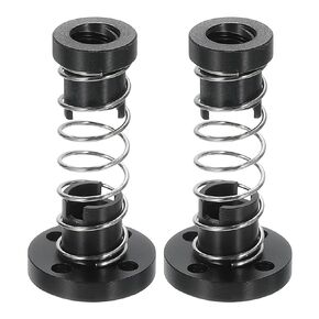 uxcell 2 Pcs Tr8x4 T8 POM Anti Backlash Spring Loaded Nut, Elimination Gap Nut (Acme Thread, 2mm Pitch, 2 Start, 4mm Lead) with 3.5mm Holes for DIY CNC 3D Printer Parts