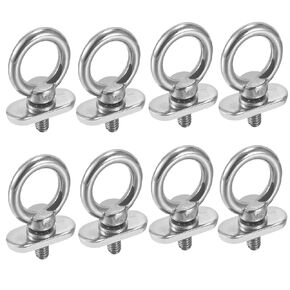 8 Packs Track Mount Tie Down Eyelets, M6 Bolt, 316 Stainless Steel, Hold Your Bungee Cord or Ropes Rowing Inflatable，Kayak Track Accessories(No Track Included)
