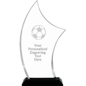 9.25" H Pinnacle Soccer Ball Acrylic Award - Customized Presentation Trophy for Soccer Players, Teams or Coaches, Includes Free Laser Engraving Prime