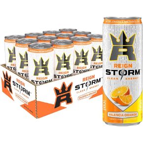 REIGN Storm, Valencia Orange, Fitness & Wellness Energy Drink, 12 Fl Oz (Pack of 12)