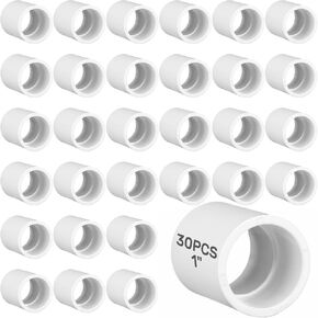 Retisee 30 Pcs 1 Inch PVC Pipe Coupling Adapter, Pipe Fitting Connector, Furniture Build Grade White PVC Connectors, SCH40 (Socket x Socket) for Home Industrial Use