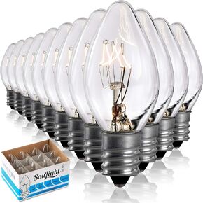15 Watt Candelabra Base Specialty Bulbs for Salt Lamps, Wax Warmers (12 Pack) – E12 C7 Socket