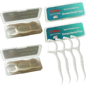 Floss Picks Travel Dental Floss Picks 40 Count Professional Flossers for Adult Unflavored Flossing Sticks 4 Cases with Portable Case Durable Tooth Pick for Teeth Cleaning and Oral Care
