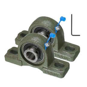 uxcell 2 Pcs UCP205-14 Pillow Block Bearings 7/8 inch Bore Self Alignment, Solid Cast Iron Base Mounted Chrome Steel Bearings