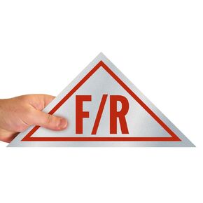 SmartSign-K-4390-EG-06X12-TRI "F/R" Floor-Srow Truss Construction | 6 "× 12" 3M مهندس الصف العاكس الألومنيوم الأحمر على أبيض